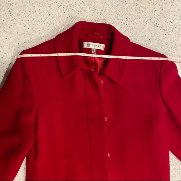Harvé Benard Red Coat - %100 Wool - Picture 9 of 15